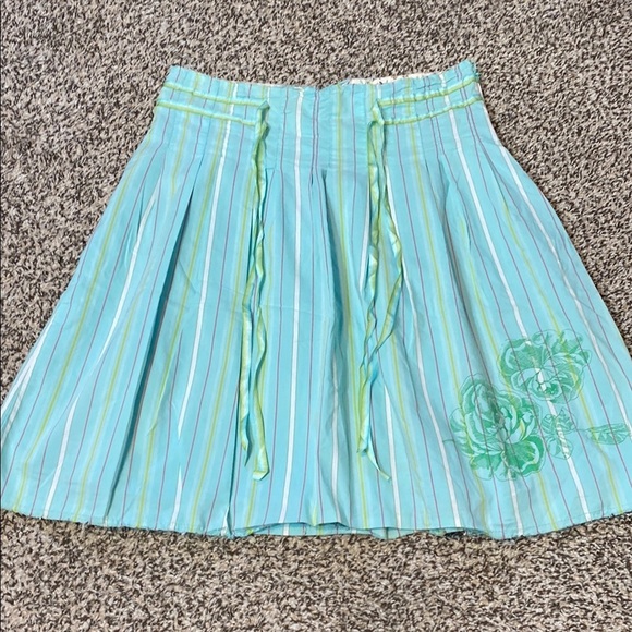 Early 2000’s Old Navy Blue and Green A-Line Skirt - Picture 1 of 9